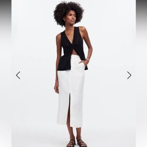NWT Madewell white linen skirt